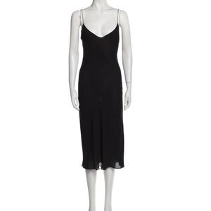 Lauren Ralph Lauren - black sleeveless 100% silk slip dress